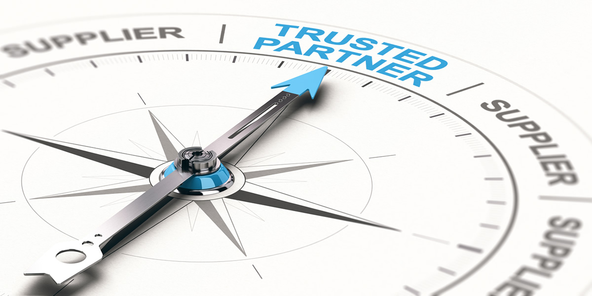 Compass Pointing To "Trusted Partner"