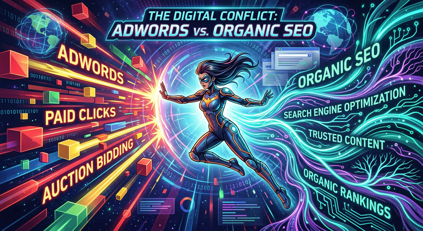 Marvel Comic Type Superhero Hold Back on Adwords and Letting the Organic Results Flow In